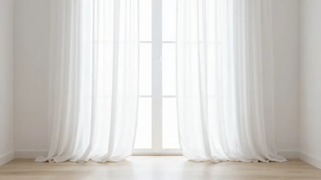 White Curtains to Frame the Windows