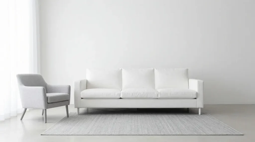 White and Grey Living Room Combination