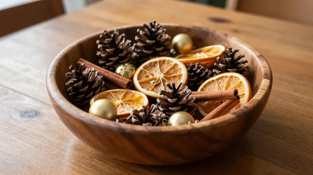 Wooden Bowl with Mixed Fillers