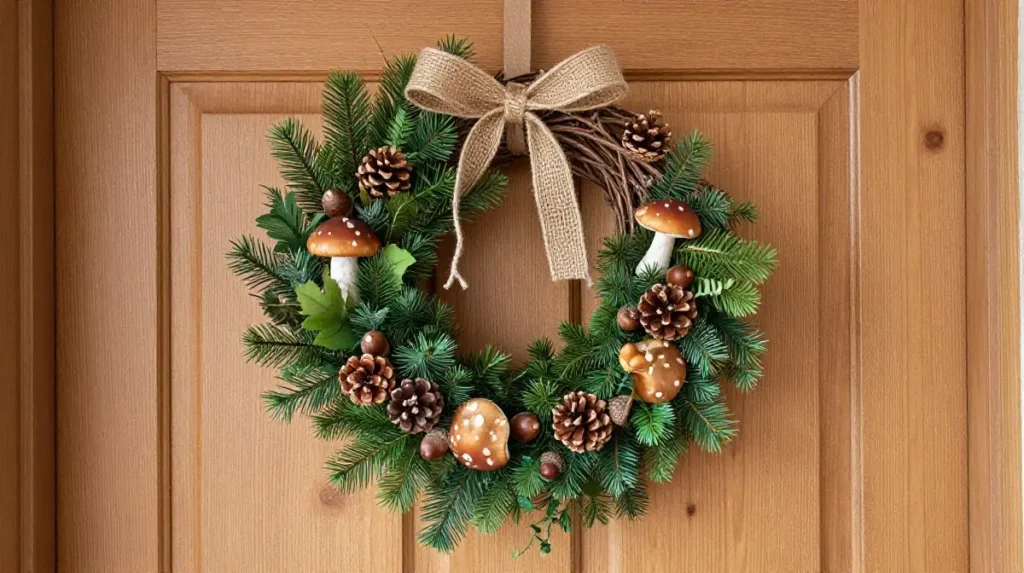 Woodland Christmas Wreath With Natural Textures