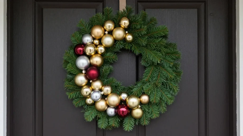 Wreath With Ornaments as a Statement Piece
