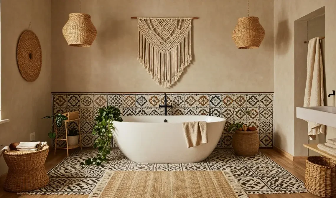 22 Boho Bathroom Design Ideas for Relaxed Chic Style