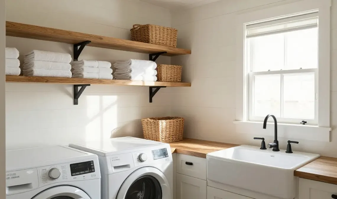 22 Farmhouse Laundry Room Styling Ideas for Functional Beauty