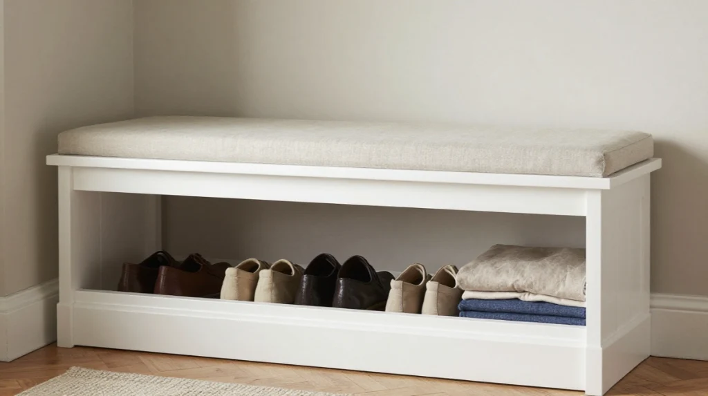 A Bench With Hidden Storage Below