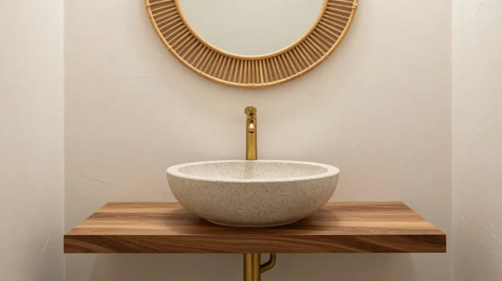 A Vessel Sink as a Sculptural Focal Point
