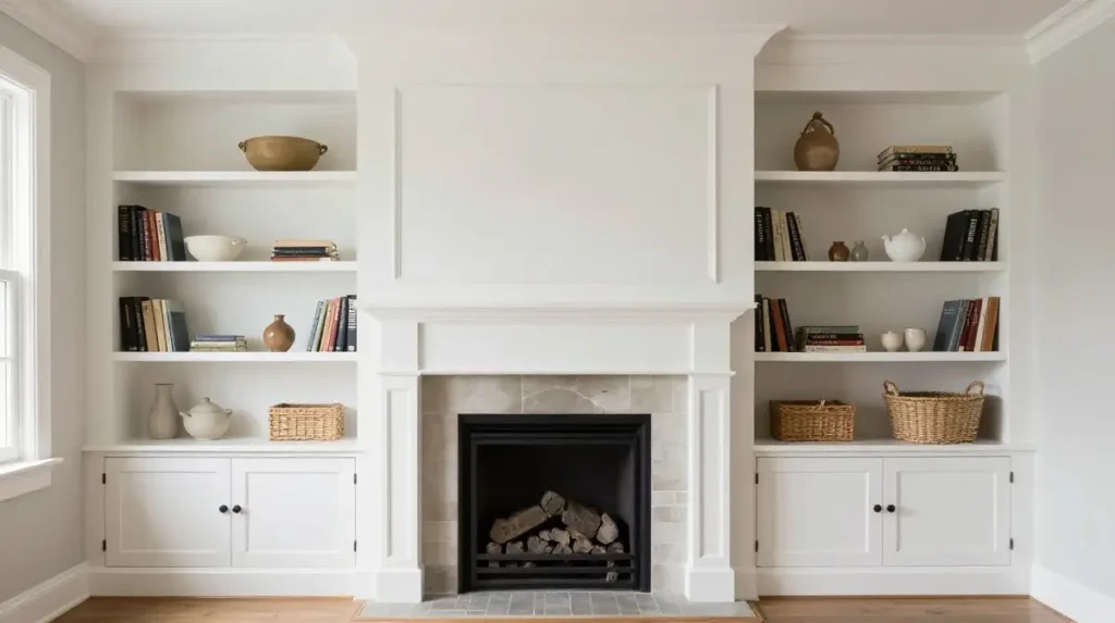 Add Farmhouse Built-In Shelves