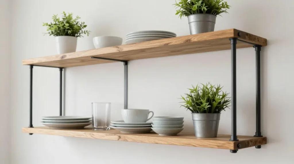 Add Industrial Shelving Units for Storage and Display