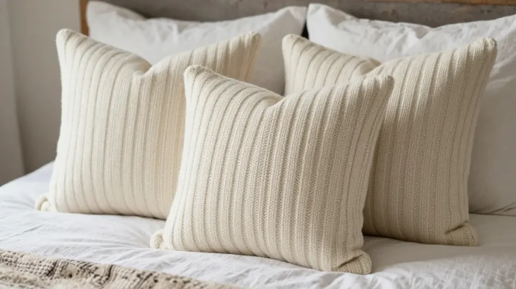 Add Knit Throw Pillows for Softness