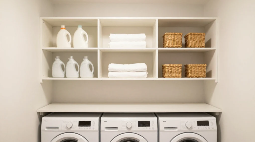 Add Open Shelving Above the Machines