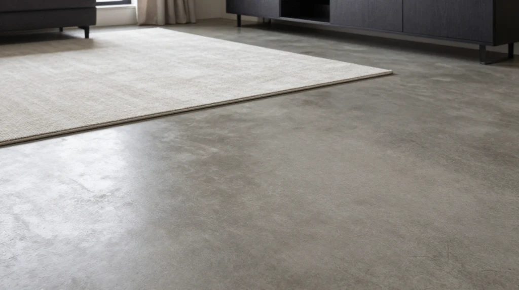 Add Raw Concrete Flooring or the Look of It