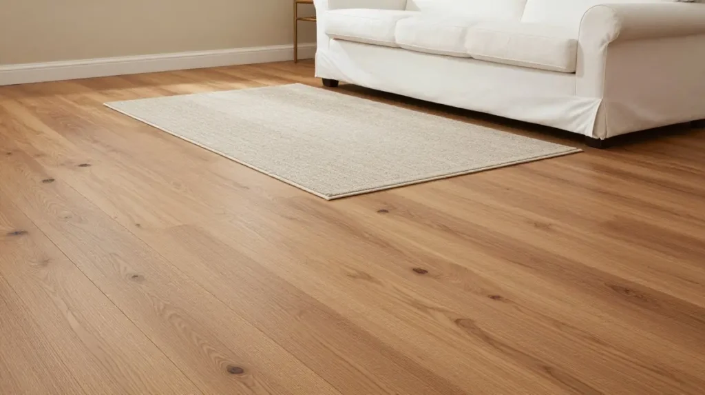 Add Wood Plank Flooring or a Wood-Look Rug