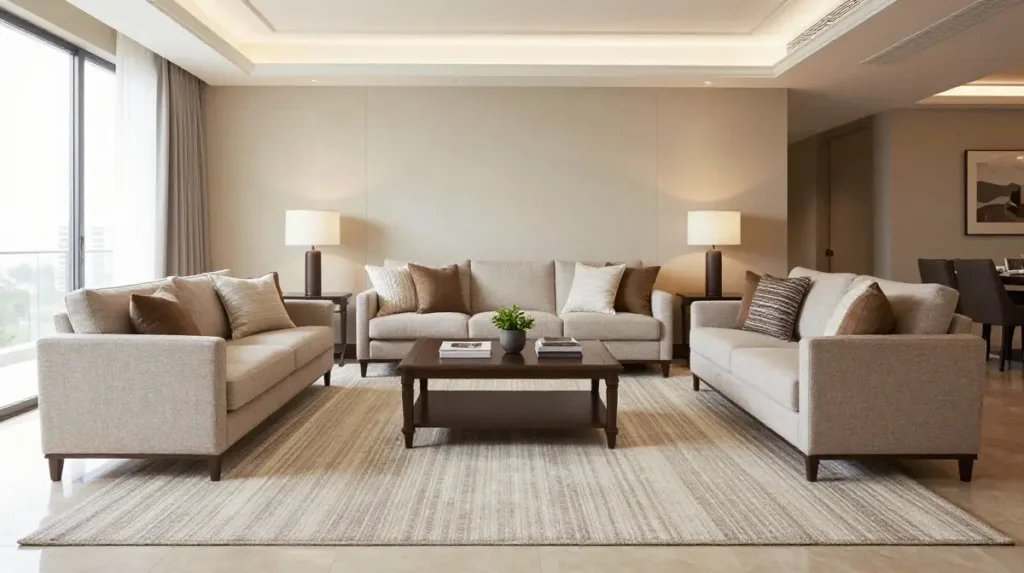 Add a Designer Rug to Anchor the Seating Area