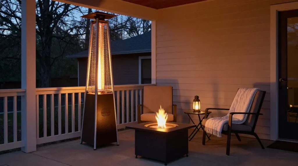 Adding an Outdoor Heater or Fire Pit for Functional Warmth