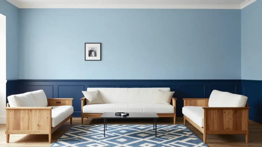 Blue Two-Tone Walls for a Considered, Design-Forward Look