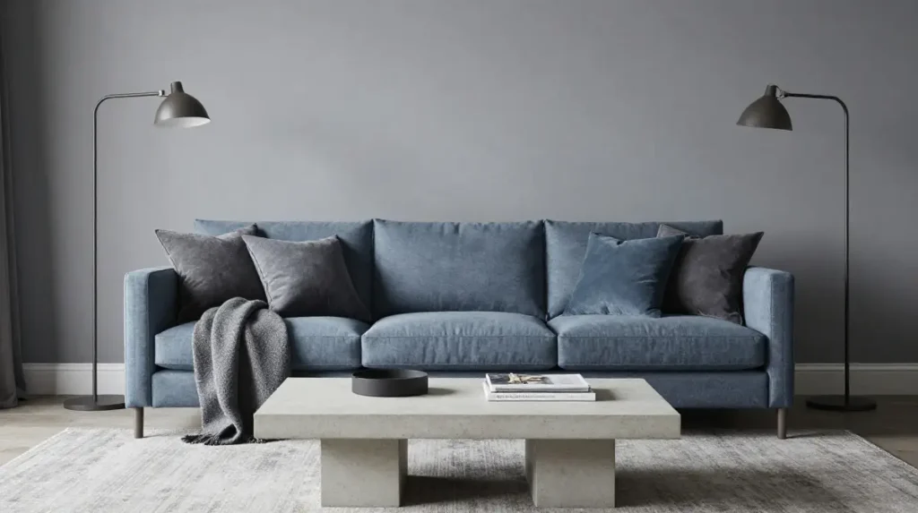 Blue and Grey Living Room for a Sophisticated Neutral Base
