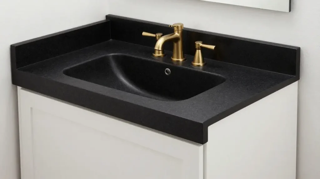 Bold Black Bathroom Vanity Top