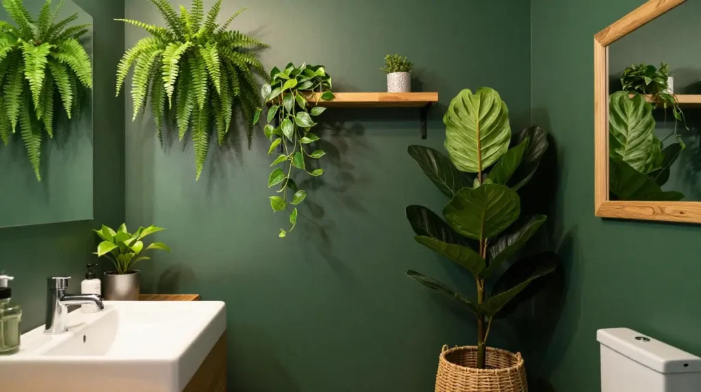 Botanical Bathroom with Living Plants