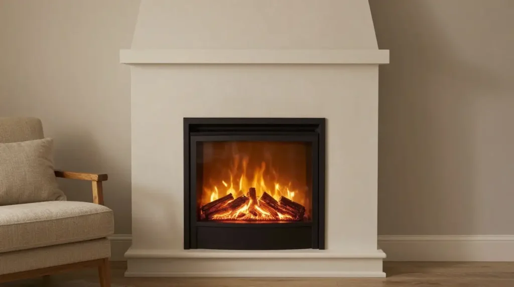 Bring In a Small Fireplace or Faux Fireplace Feature