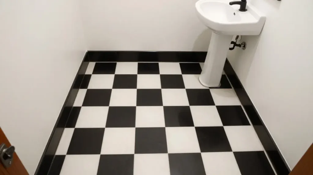 Checkerboard Floor in a Powder Room