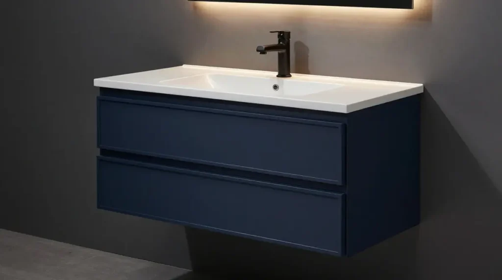 Choose a Dark Vanity with Integrated Storage