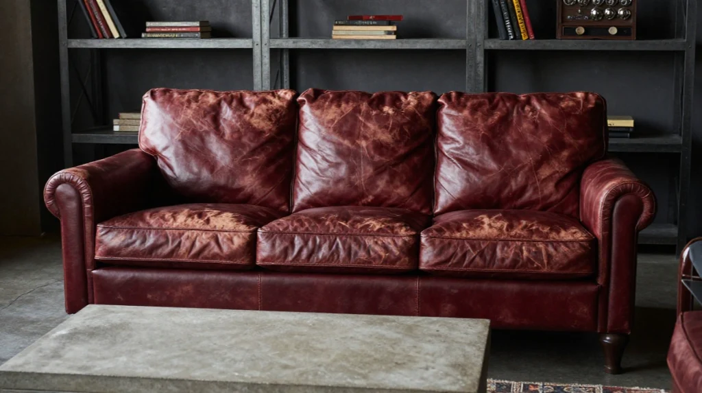 Choose a Worn Leather Sofa as Your Anchor Piece