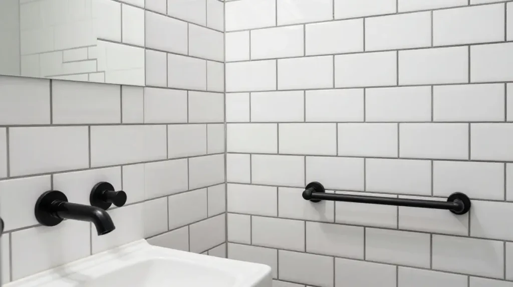Classic Black and White Subway Tile Walls