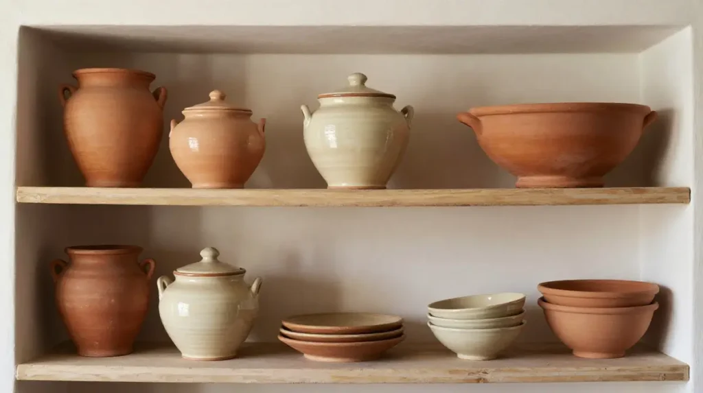 Clay Pot and Ceramic Accessory Display