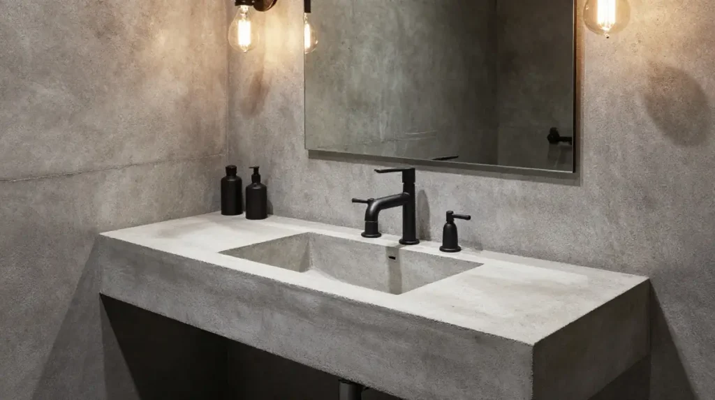 Concrete Bathroom Vanity for an Industrial Edge