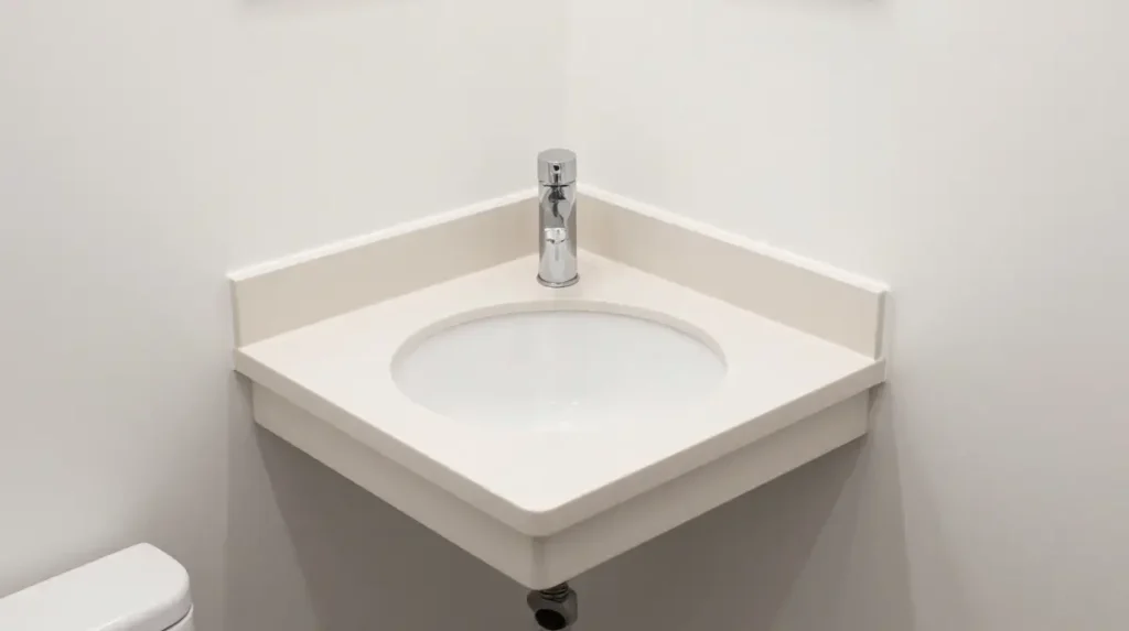 Corner Bathroom Vanity Counter for Tight Spaces