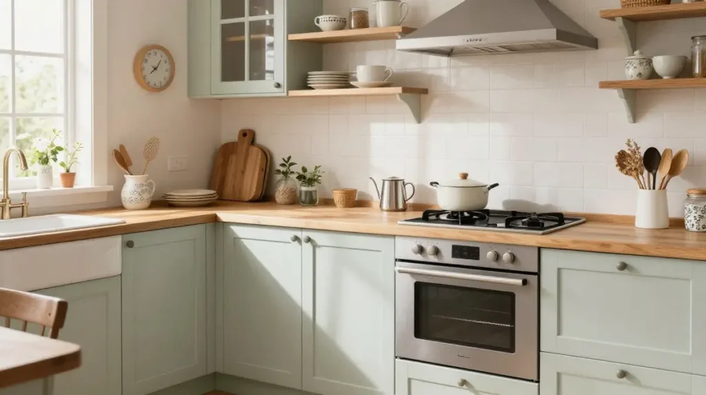 Cottage Style Kitchen with Cozy Details