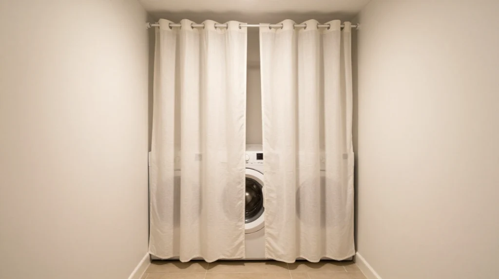 Create a Laundry Nook with Curtains