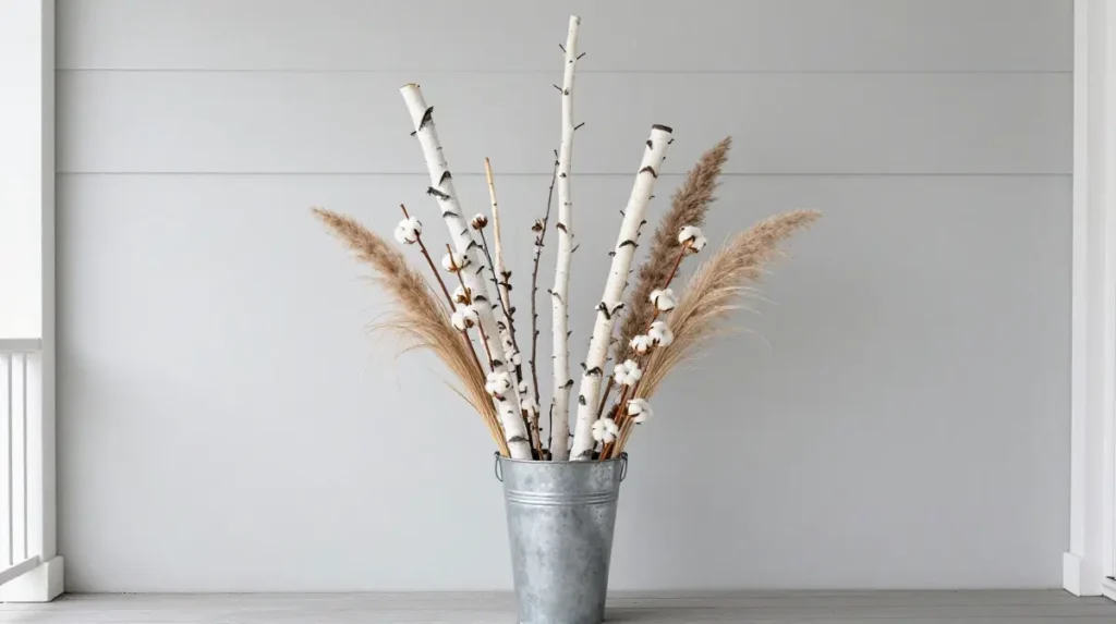 Decorating with Birch Branches and Winter Botanicals