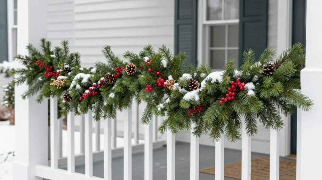 Displaying a Seasonal Porch Garland