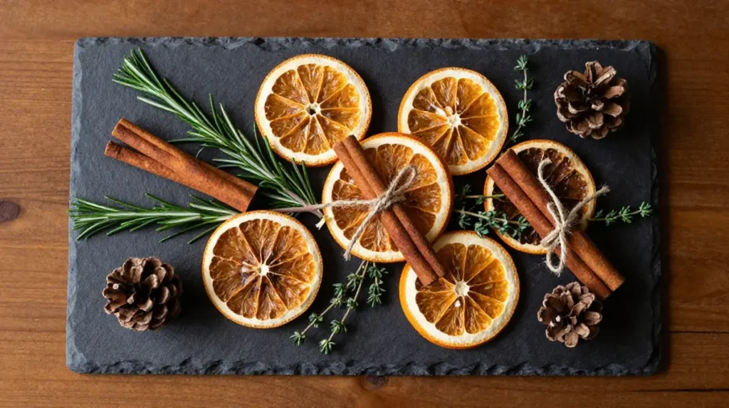 Dried Citrus and Cinnamon Stick Floral Arrangement