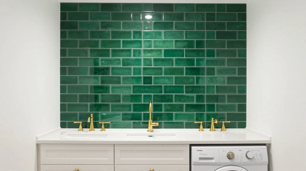 Emerald Green Tile as a Feature Wall
