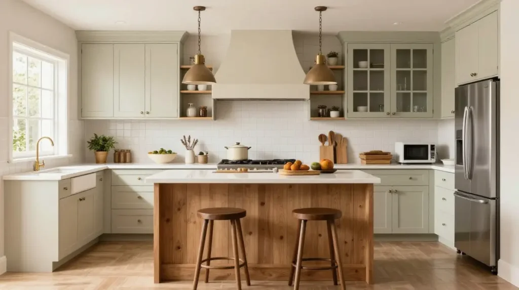 Farmhouse Kitchen Color Schemes with Warm Tones