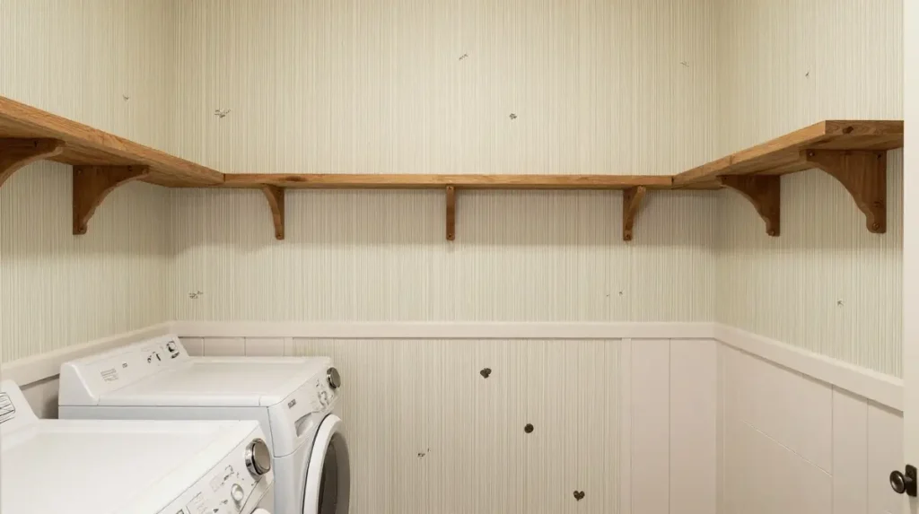 Farmhouse laundry room wallpaper for a cozy look