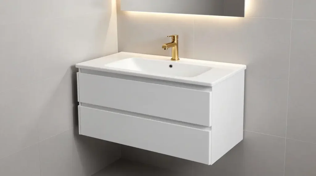 Floating Vanity for Storage Without Bulk