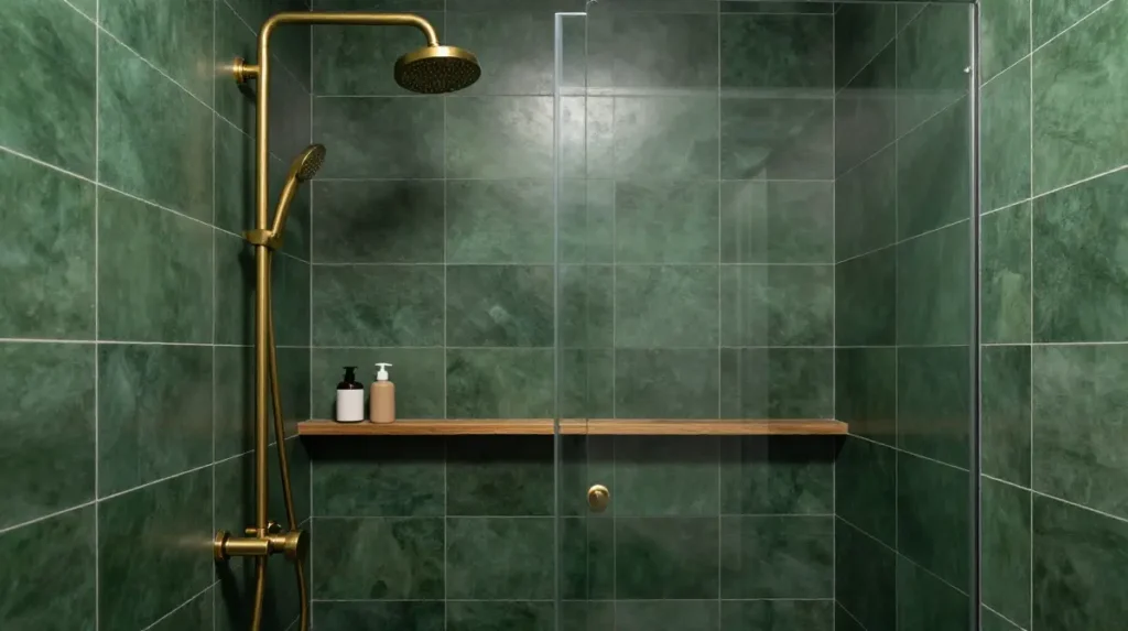 Forest Green Shower Tiles