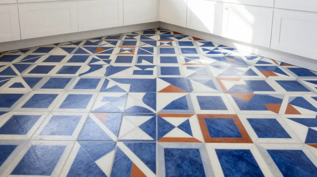 Go Bold With Colorful Kitchen Tiles on the Floor