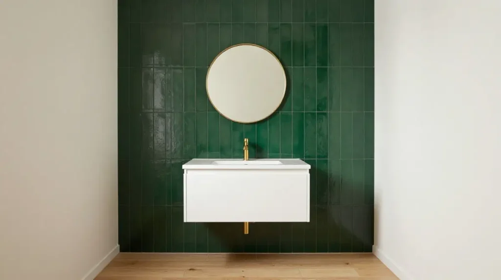 Green Feature Wall with Neutral Surroundings