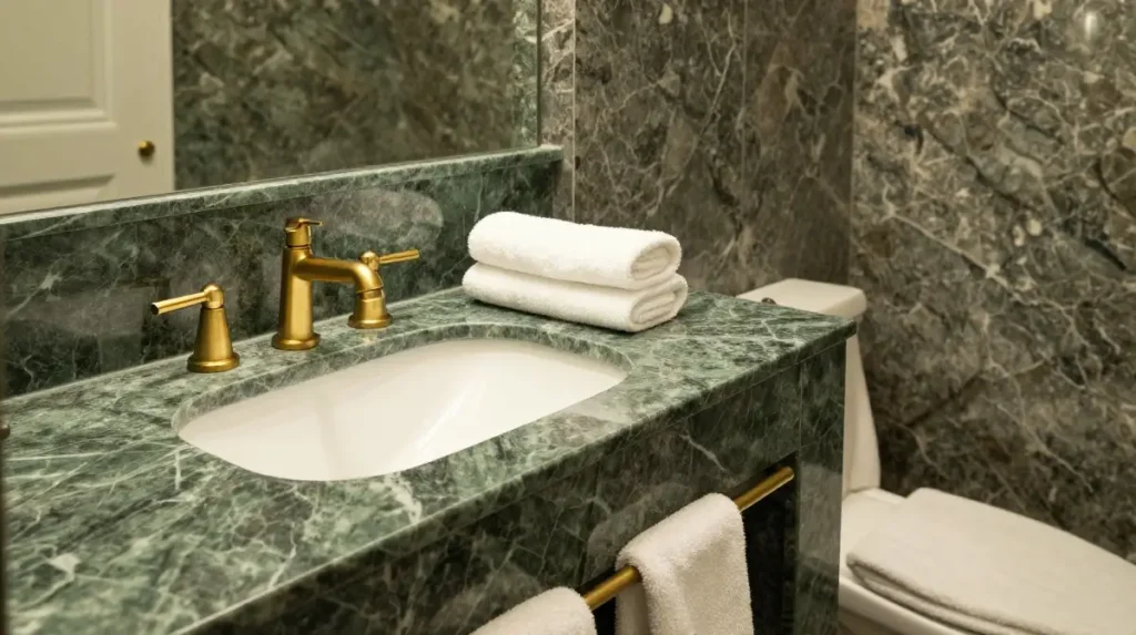 Green Marble Bathroom Surfaces