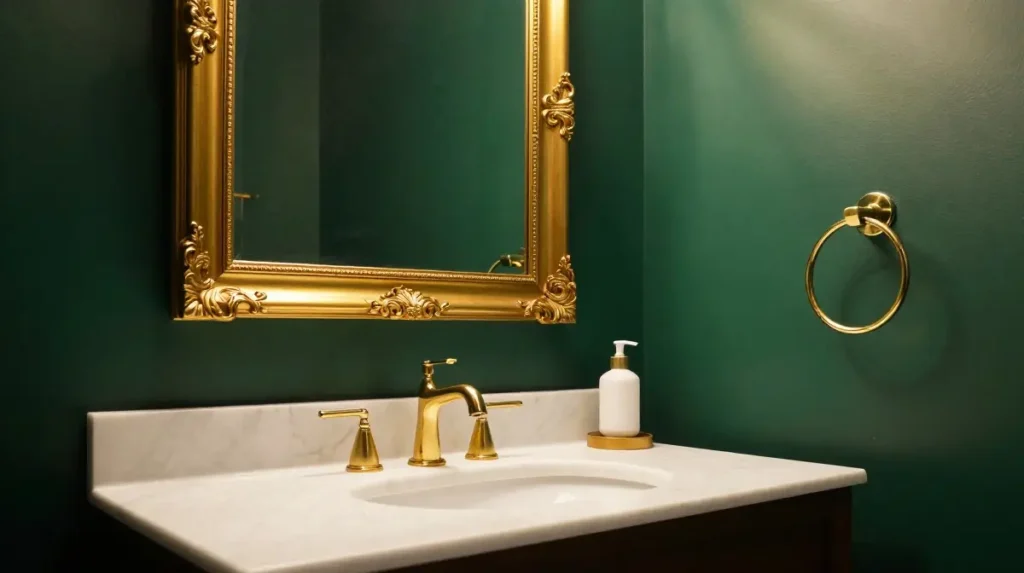 Green and Gold Bathroom