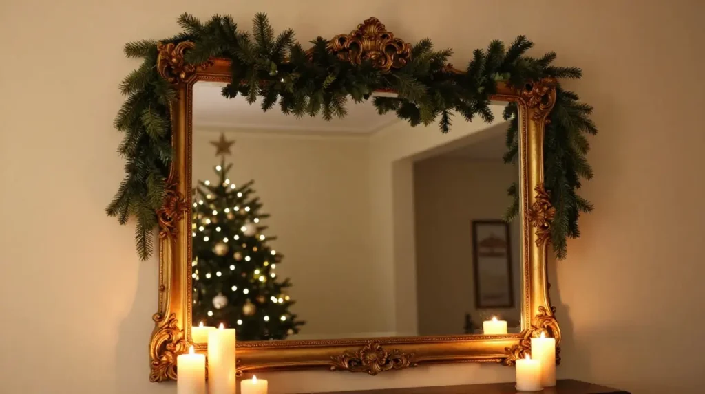 Hang Holiday Mirror Decor for Added Depth