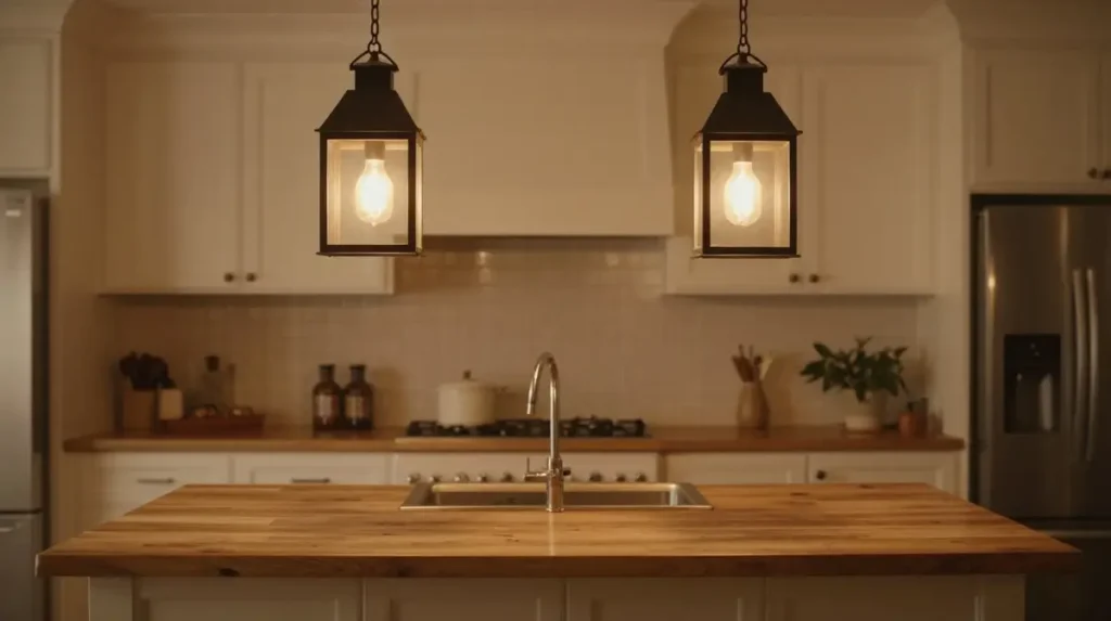 Hang Pendant Lights Over the Island or Sink