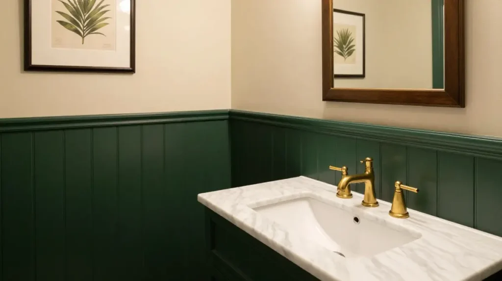 Hunter Green Bathroom with Panelling