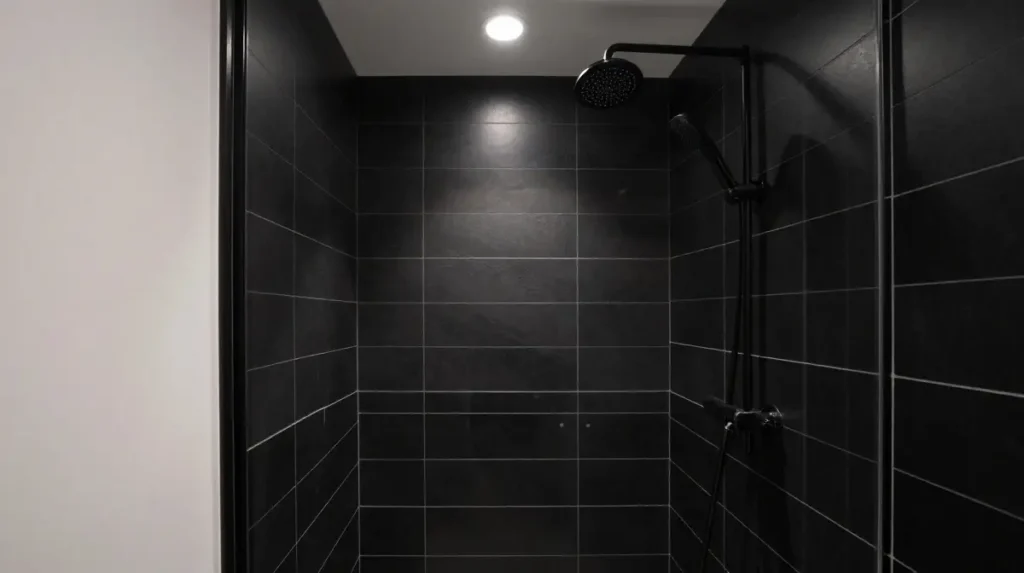 Incorporate Black Shower Tile for a Spa-Like Feel
