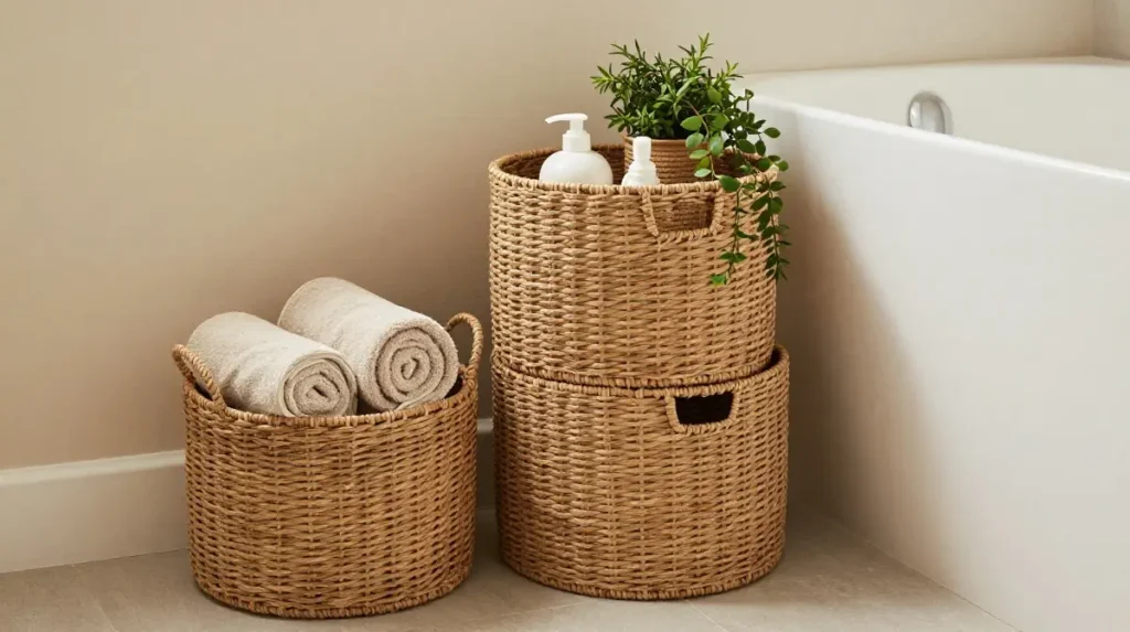 Incorporate Woven Basket Storage