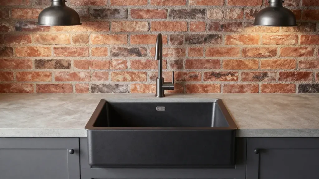 Industrial farmhouse sink pairing