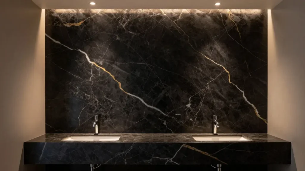 Install a Dark Marble Feature Wall